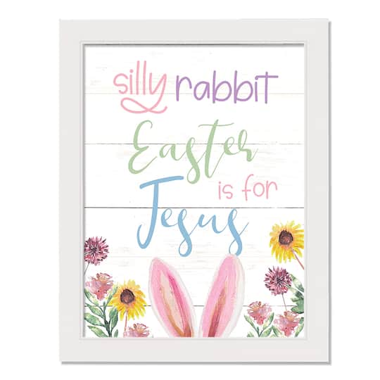 Easter3 For Jesus 12&#x22; x 16&#x22; White Framed Print Under Plexiglass